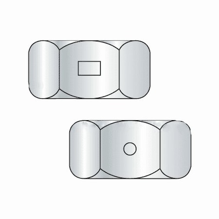 Center-Lock Distorted Thread Reversible Lock Nut, 7/16-20, Steel, Zinc Plated, 100 PK